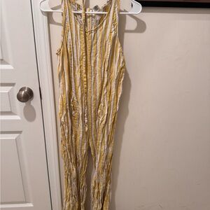 ArtisanNY Yellow and White Striped Jumpsuit (Linen)